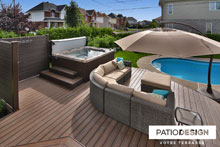 Patio with spa by Patio Design inc.