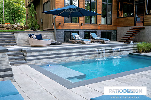 Patio using Permacon pavers or slabs by Patio Design inc.