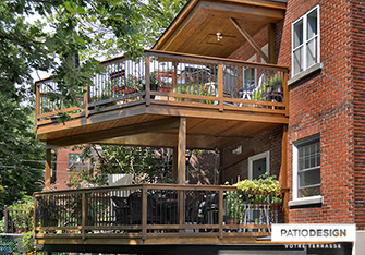 Patio on two floors by Patio Design inc.